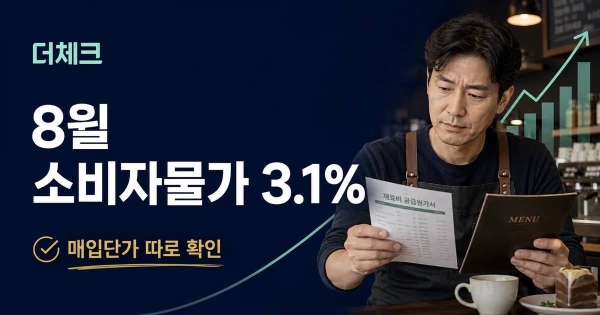 더체크 8월 소비자물가 3.1% 안내 표지