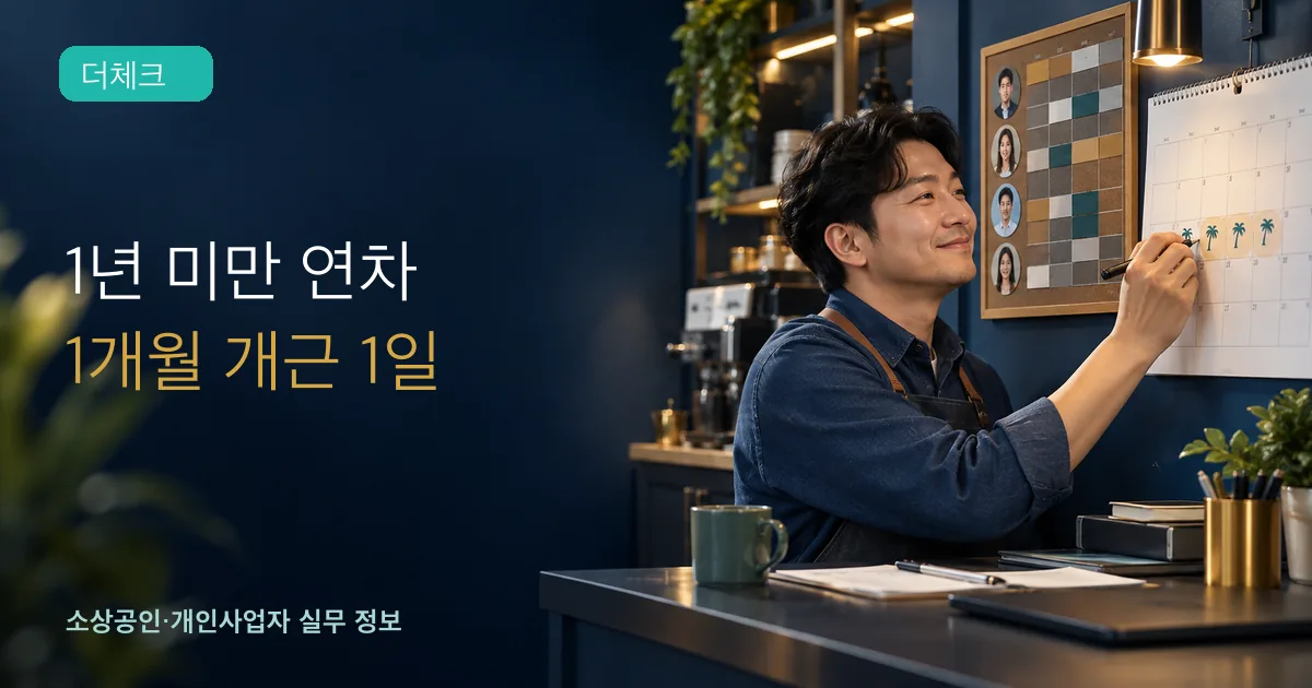 소규모 사업장 관리자가 달력과 휴가대장을 확인하는 모습