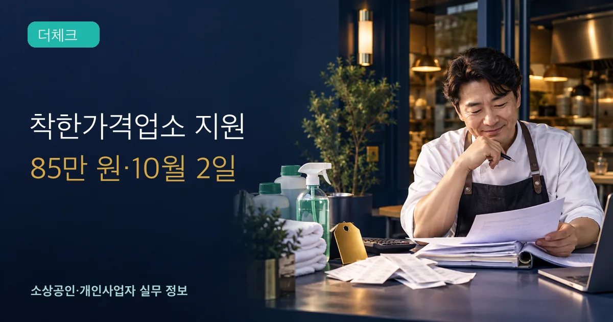 부평구 음식점 사업주가 공과금 영수증과 지원 물품 정산표를 확인하는 모습
