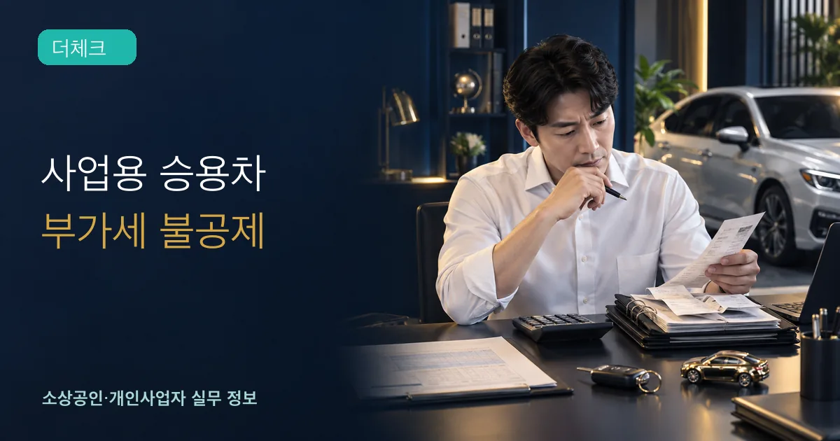 개인사업자가 승용차 키와 차량비 영수증, 부가세 자료를 대조하는 모습