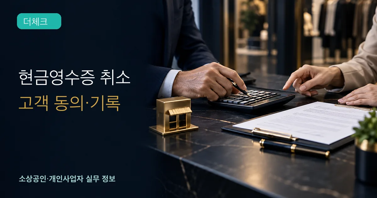 현금영수증 임의 취소의 기준과 처리 순서를 확인하는 소상공인 실무 장면