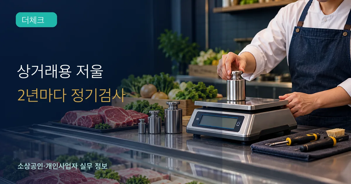 상거래용 저울 정기검사의 기준과 처리 순서를 확인하는 소상공인 실무 장면