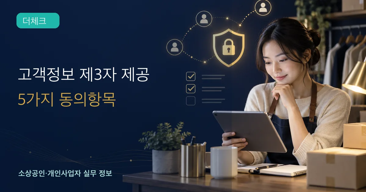 개인정보 제3자 제공 동의의 기준과 처리 순서를 확인하는 소상공인 실무 장면
