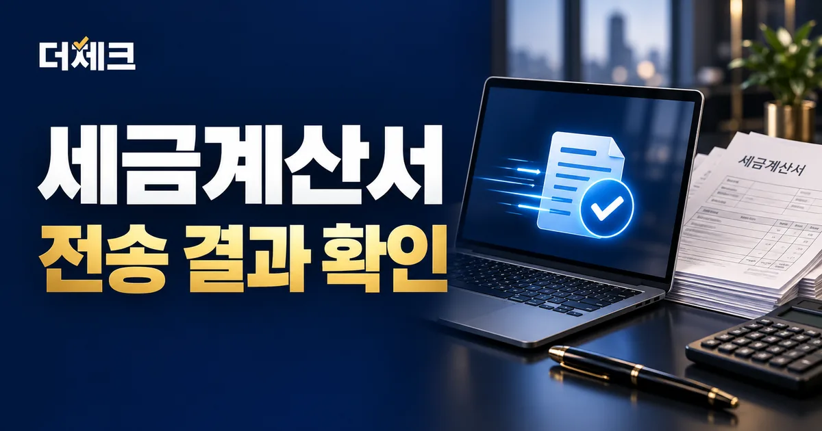 전자세금계산서 전송 확인 실무를 표현한 업무 서류와 주제 비주얼