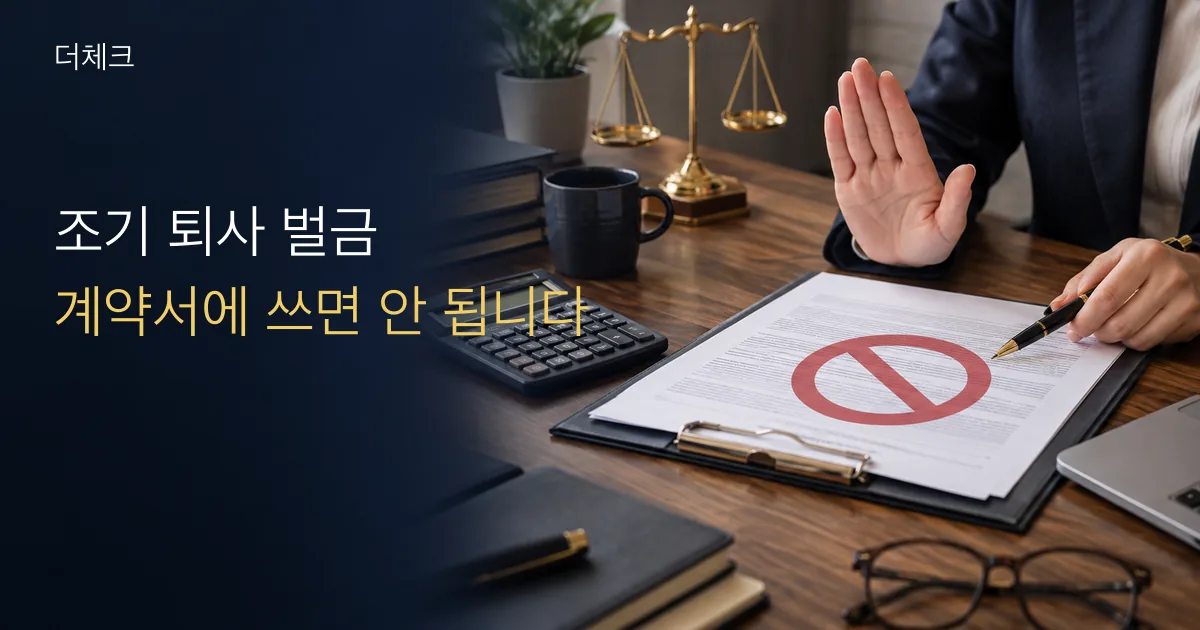 근로계약 위약금 금지 실무를 표현한 서류와 사업 현장 비주얼