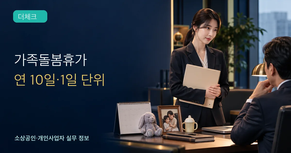 가족돌봄휴가의 기준과 처리 순서를 확인하는 소상공인 실무 장면