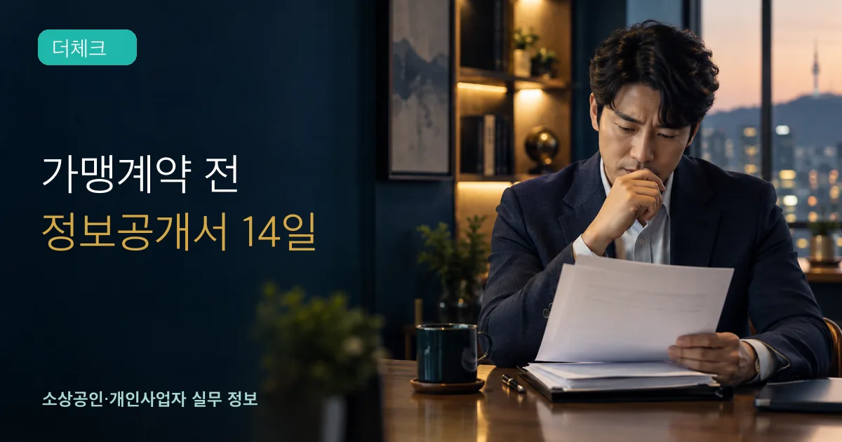 예비 창업자가 가맹 정보공개서를 검토하는 모습