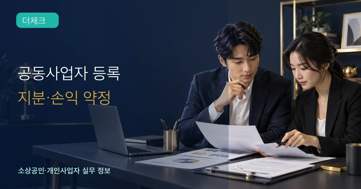 공동사업자 등록의 기준과 처리 순서를 확인하는 소상공인 실무 장면