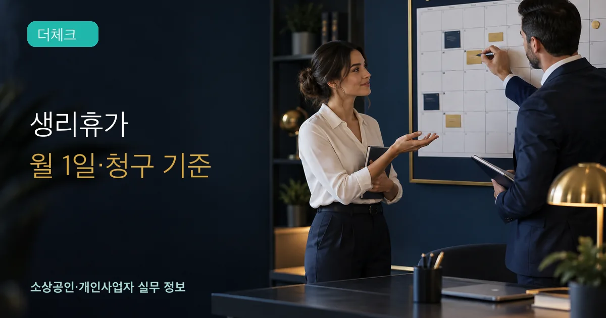 생리휴가 월 1일의 기준과 처리 순서를 확인하는 소상공인 실무 장면