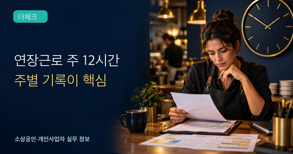 주 12시간 연장근로의 기준과 처리 순서를 확인하는 소상공인 실무 장면