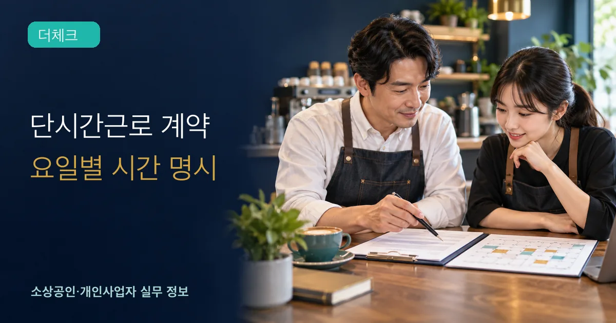 단시간근로자 계약서의 기준과 처리 순서를 확인하는 소상공인 실무 장면