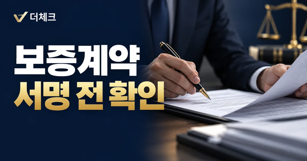 보증계약 서면과 최고액 실무를 표현한 업무 서류와 주제 비주얼
