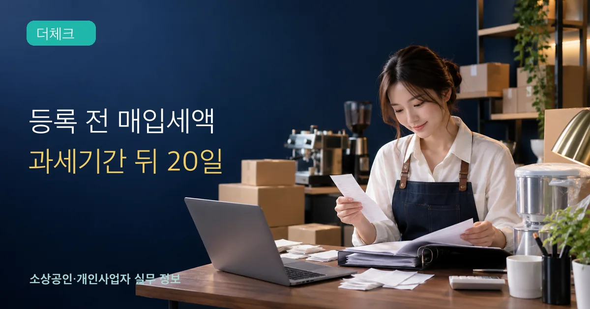 등록 전 매입세액 공제의 기준과 처리 순서를 확인하는 소상공인 실무 장면