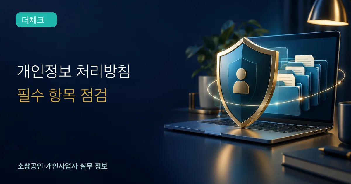 개인정보 처리방침의 기준과 처리 순서를 확인하는 소상공인 실무 장면