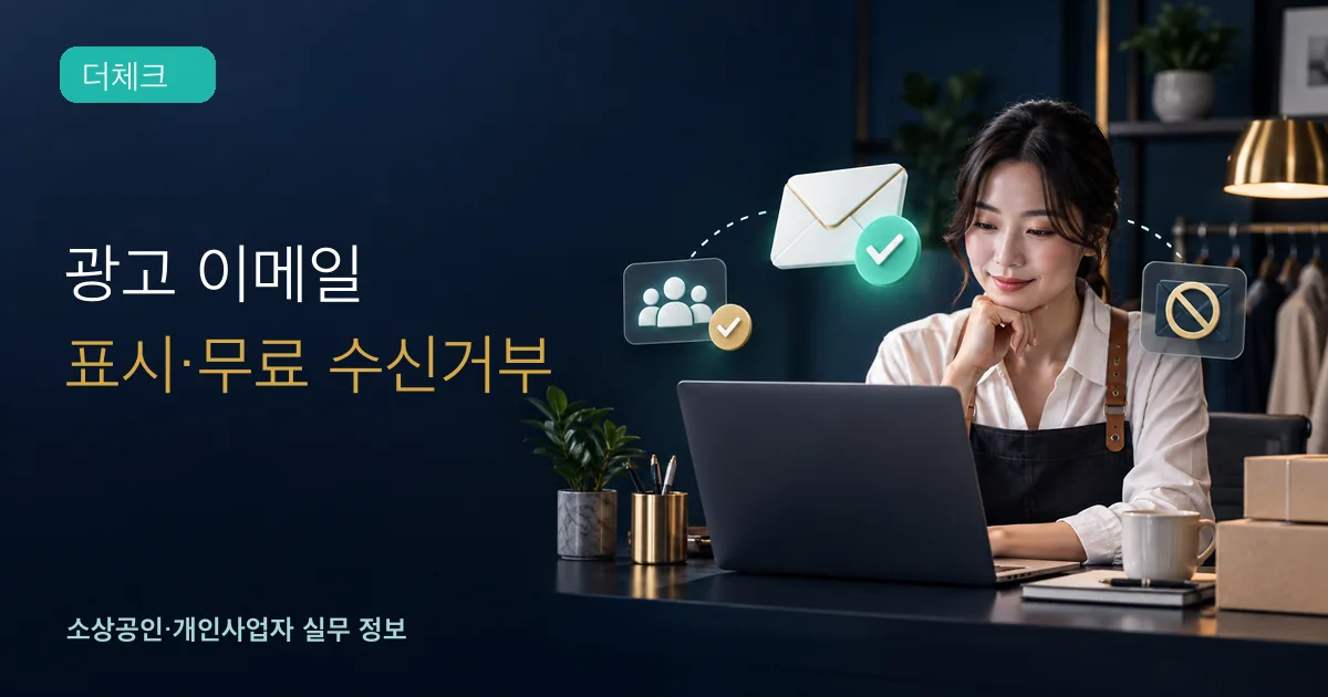 온라인몰 운영자가 광고 이메일의 동의와 수신거부 항목을 점검하는 모습