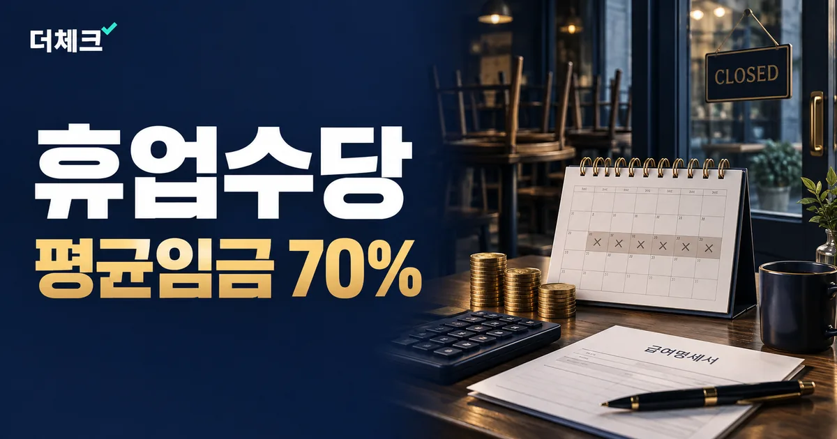 휴업한 카페와 근로자 급여 달력을 표현한 비주얼