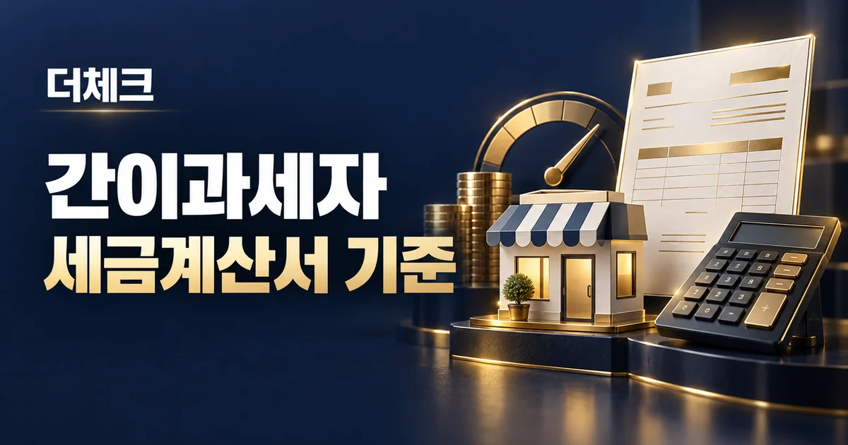 작은 매장과 세금계산서, 계산기로 표현한 간이과세자 발급 기준