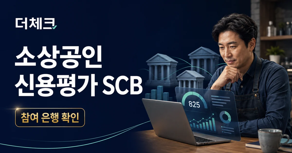 더체크 소상공인 신용평가 SCB 안내 표지