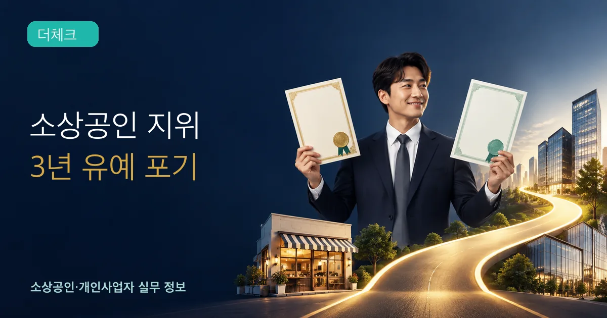 작은 상점에서 성장한 회사와 두 종류의 확인서를 든 대표