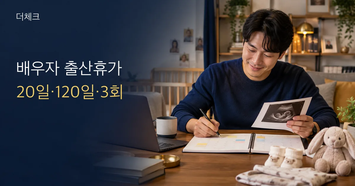 배우자 출산휴가 실무를 표현한 서류와 사업 현장 비주얼