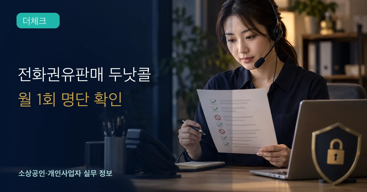 전화권유판매 두낫콜 확인의 기준과 처리 순서를 확인하는 소상공인 실무 장면