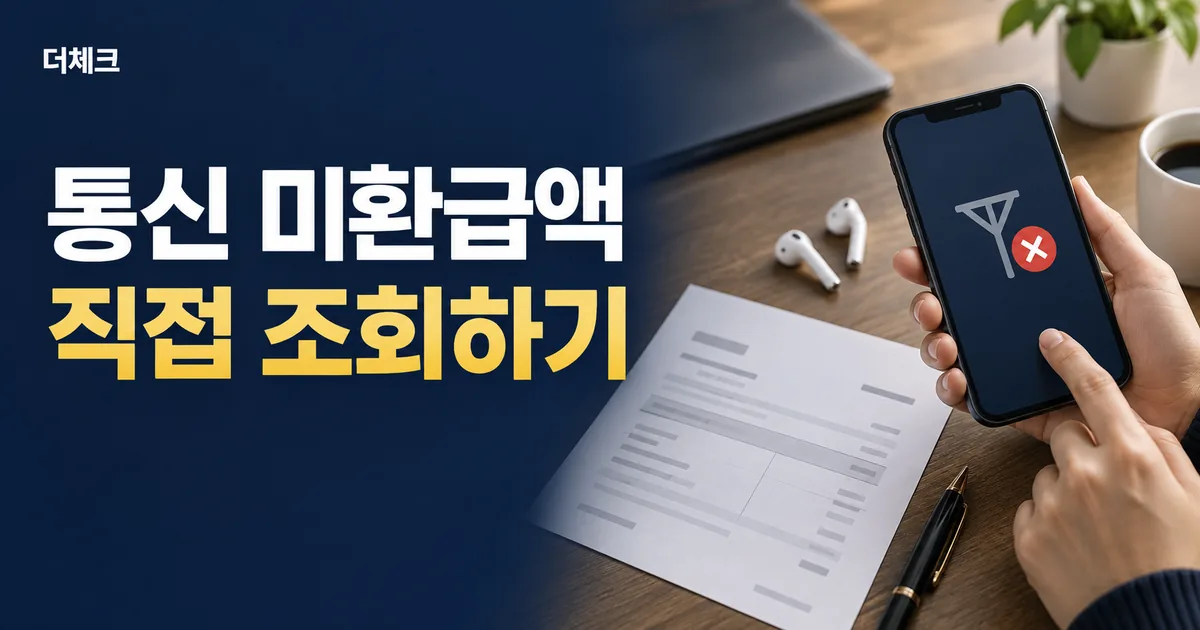통신 미환급액 조회 방법을 설명하는 더체크 대표이미지