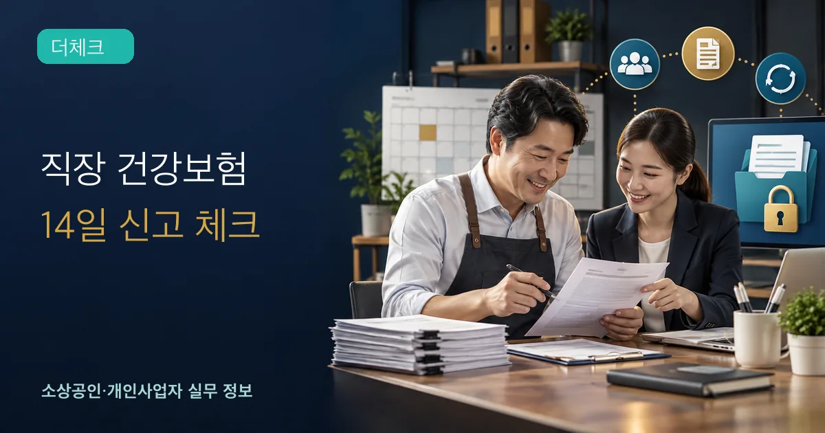 건강보험 14일 신고의 기준과 처리 순서를 확인하는 소상공인 실무 장면