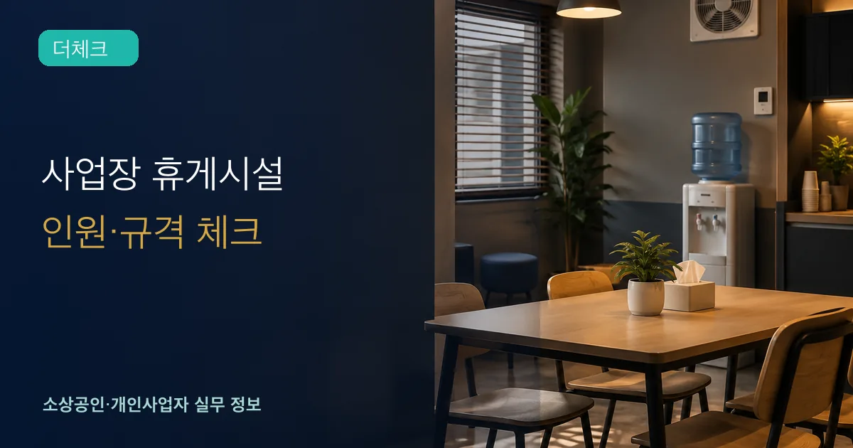 사업장 휴게시설 설치 기준의 기준과 처리 순서를 확인하는 소상공인 실무 장면