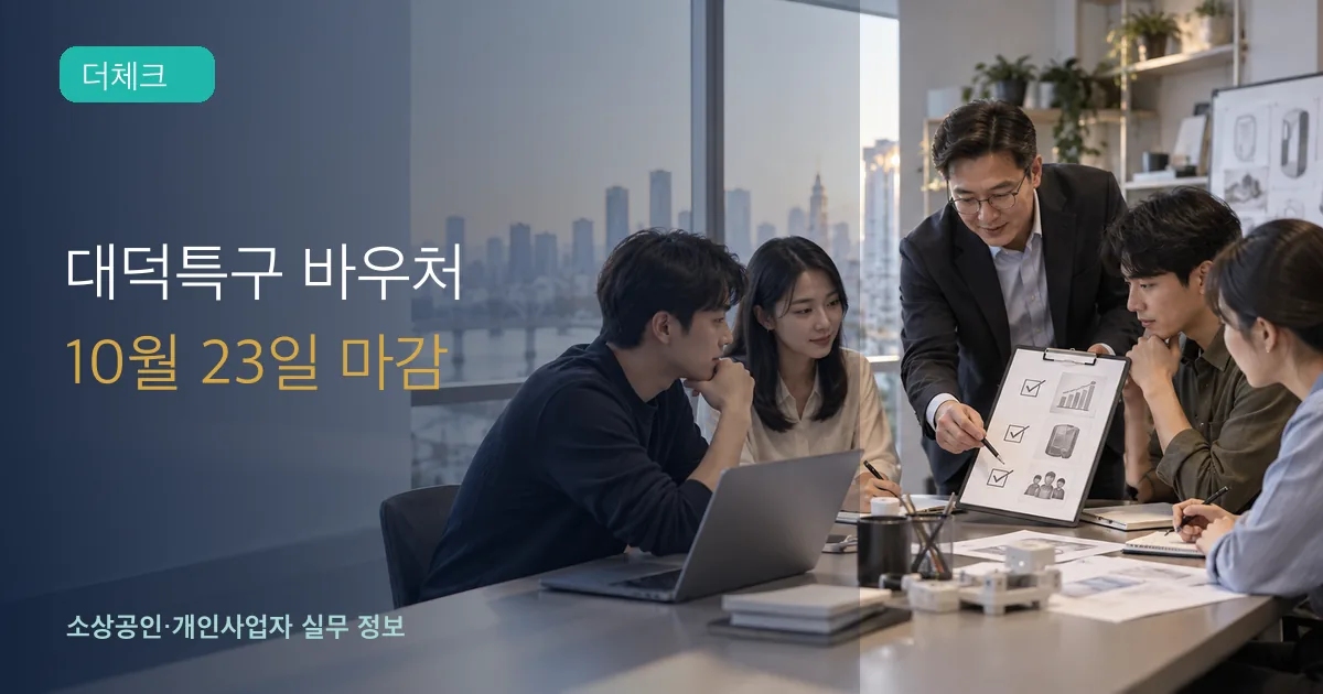 대덕특구 기업 팀이 전문가와 기술·인증·마케팅 문제 해결 체크리스트를 검토하는 장면
