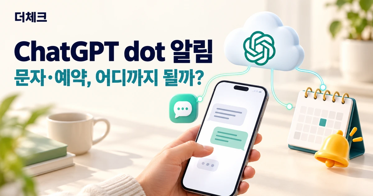 ChatGPT dot의 문자 알림과 예약을 표현한 스마트폰·달력 편집 이미지