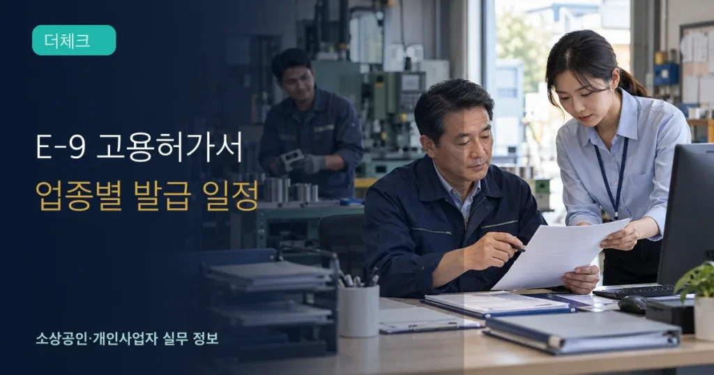 2026년 4회차 E-9 고용허가서 발급: 업종별 10월 일정·다음 절차