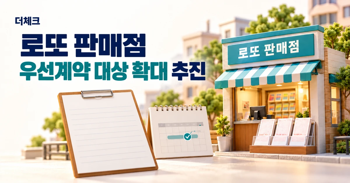 로또 판매점 창업의 우선계약 자격과 모집 공고 확인을 표현한 이미지