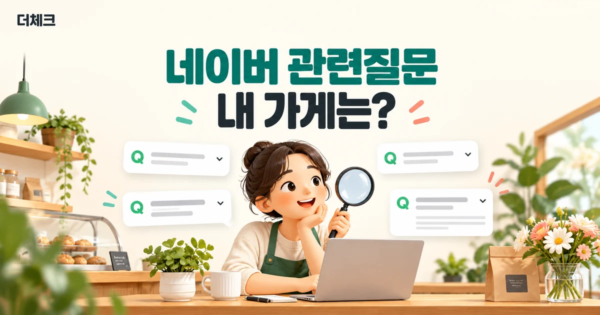고객의 검색 질문과 답변을 살펴보는 가게 운영자 일러스트