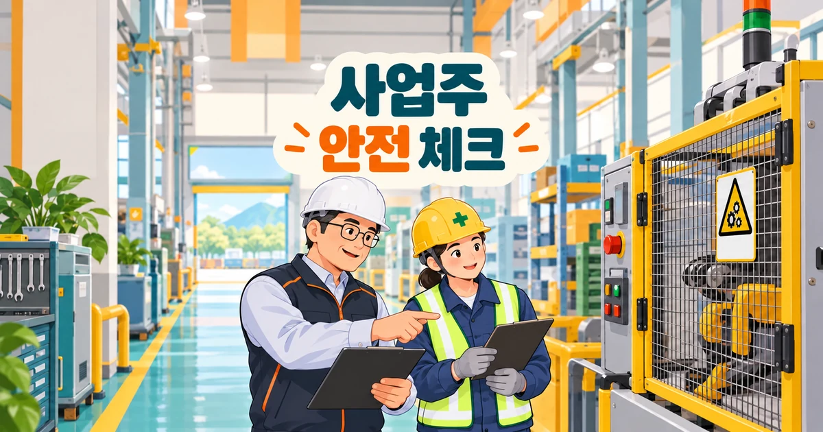 사업주와 근로자가 작업장 안전을 점검하는 모습